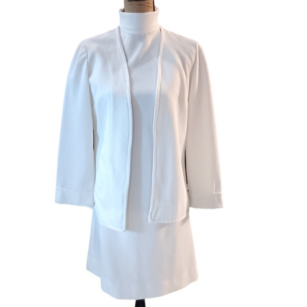 Vintage Custom Handmade 2 Piece Ponti Knit Jacket dress Small Medium AA339